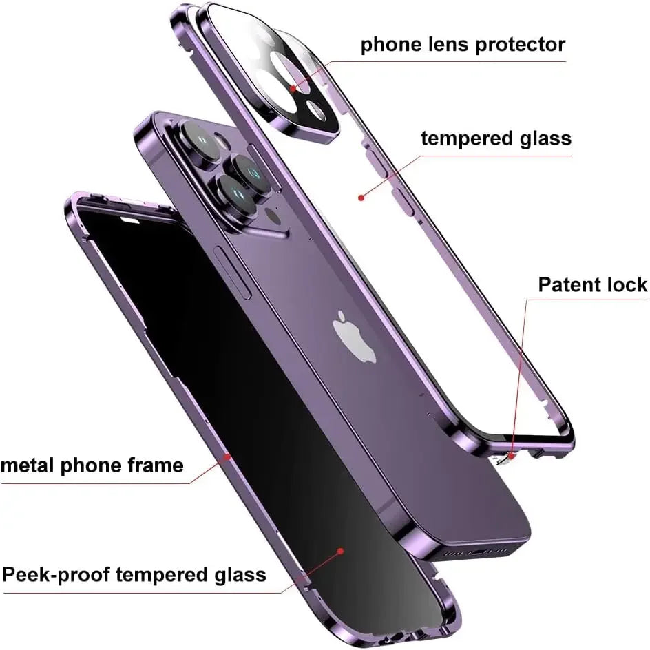 Anti-Peep Privacy Magnetic Adsorption Case ,With Camera Lens Protection Cover